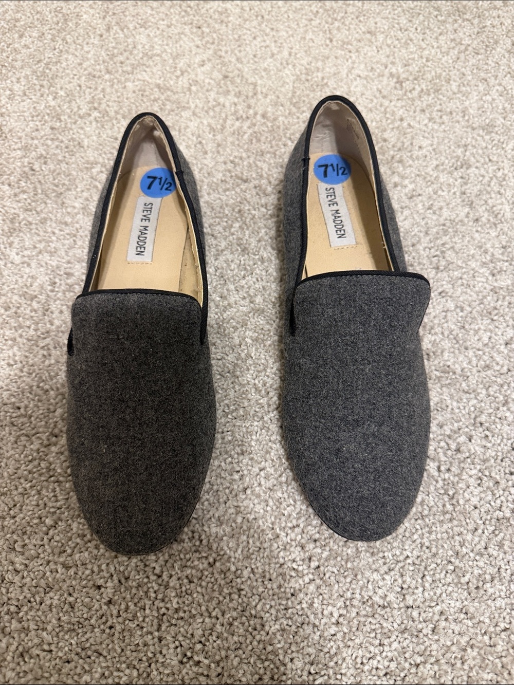 Steve Madden Men's Charcoal Gray Wool Slip-On Loafers